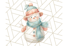 Coral and Aqua Christmas Clipart PNG, Pastel Holiday Art Product Image 3