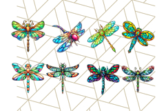 Stained Glass Dragonfly PNG Clipart, Bright Insects Clip Art Product Image 3