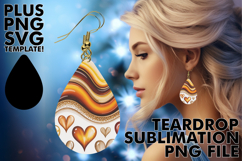 Bright Teardrop Earrings Sublimation, Pattern Product Image 1