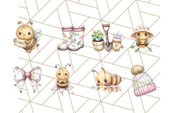 Adorable Bee Clipart PNG, Cute Bees and Accessories PNG Product Image 7