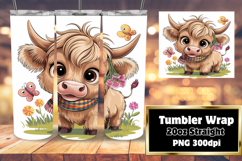 EYE-CATCHING 20oz Tumbler Template , Cute Cow Product Image 1