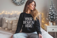 Black Gildan 18500 Sweatshirt Mockup, Unisex mockups Product Image 1