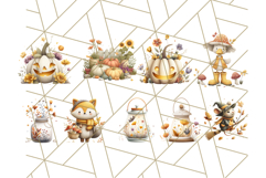 Cottagecore Halloween Clipart Cozy PNG, Autumn Fall Png Product Image 3