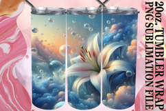 WHIMSICAL SUBLIMATION 20oz TUMBLER WRAP, 3D Flower Product Image 1
