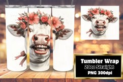 Farmhouse Cow Watercolor Tumbler Wrap - 20oz Product Image 1