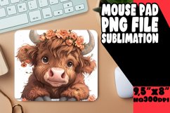 Cute Peeking Cow Mouse Pad PNG Sublimation Product Image 1