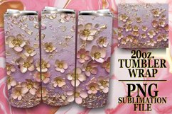 Shiny Floral Leopard Tumbler Design: Sublimation - 20oz Product Image 1