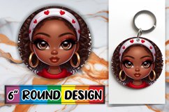 Blissful Round Keychains Sublimation, Love Girl Product Image 1