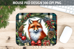 Christmas Cute Fox Mouse Pad Sublimation - Animal PNG Design Product Image 1