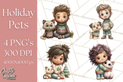 Matching Christmas Sweaters Clipart PNG, Pet Owners Clip Art Product Image 1