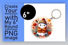 Elegant Round Design Keychain Template , Cute Ghost Product Image 1