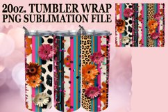 Colorful 3D Leopard and Flower Tumbler Wrap Designs Product Image 1
