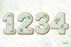 Christmas Cookie Number Clipart Product Image 1