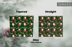 Christmas Santa Tumbler Wrap | Glitter Sublimation | PNG Product Image 2
