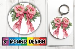 Round Design Sublimation Wrap PNG with Watercolor Bow Print Product Image 1