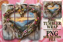 Summer Meadow Tumbler Sublimation - 3D Heart Frame Product Image 1