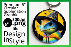 Artistic Round Design Sublimation PNG , Halloween Dino Product Image 1