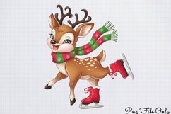 Cute Christmas Reindeer Clipart PNG Product Image 1