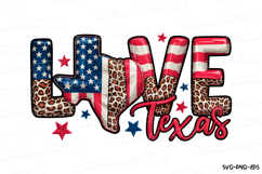 Love Texas Svg | 4th of July Svg | Svg Cut File Product Image 1