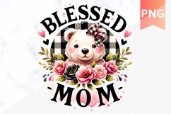 Blessed MOM Sublimation - Mother&#039;s Day Clipart PNG Design Product Image 1