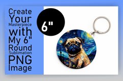 Dog Painting Round Design Colorful Art PNG Product Image 1