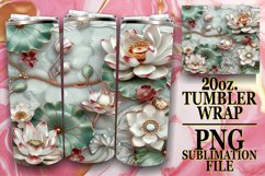 Summer Blossom Glitter Tumbler Wrap - 20oz Sublimation Product Image 1