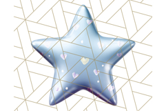 Cute Puffy Star Clipart PNG, 3D Glossy Pastel Stars Clip Art Product Image 3