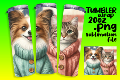 Unique 20oz Sublimation Design , Dog and cat Product Image 1
