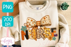 Fall Nurse Sublimation design PNG| Coquette Nurse Shirt PNG Product Image 2