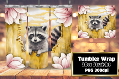 VIBRANT 20oz Tumbler Wrap for Sublimation , Animals In Wall Product Image 1