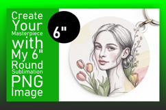 Charming Round Design for Sublimation , Beauty Woman Product Image 1