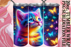 Happy Hearts 20oz tumbler wrap, Cat Product Image 1