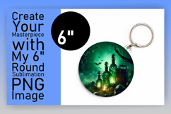 Stylish Round Design Keychain Template , Horror Halloween Product Image 1