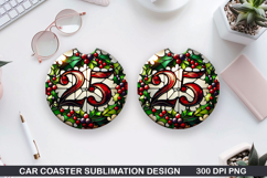 Christmas Car Coaster Sublimation| Christmas Coaster PNG Product Image 1
