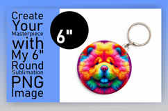Unique Round Design Keychain Template , Dog Product Image 1