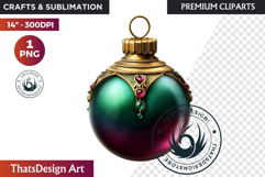 Christmas Jewel Baubles Clipart | Elegant Holiday Ornaments Product Image 1
