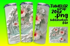 20oz Tumbler Wrap - 3D Floral Hole Sublimation Product Image 1
