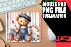Bright MOUSE PAD Sublimation Style, Teddy Bear Product Image 1