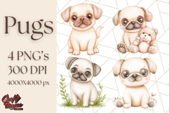 Pug Clipart PNG, Cute Dog Art, Funny Puppy Illustration Png Product Image 1