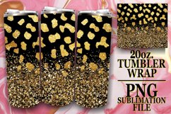 Leopard &amp; Flower Tumbler Wrap - Glittery Charm Product Image 1
