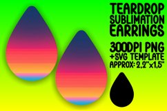 Vibrant Gradient Design Teardrop Earrings for Sublimation Product Image 1