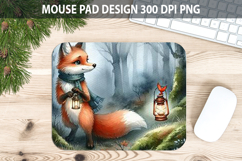 Watercolor Fox Mouse Pad Sublimation - Animal PNG Product Image 1