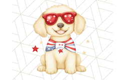 Patriotic Dogs Clipart, Cute 4th of July Puppies PNG Product Image 4