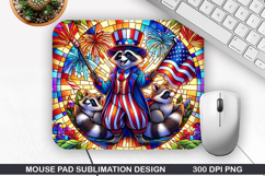 Bear Mouse Pad Sublimation, 4th Of July Mouse Pad PNG Design Product Image 1