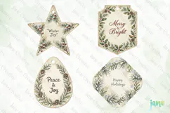 Vintage Winter Tags Clipart Product Image 1