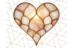 Stained Glass Heart PNG Clipart in Pastel and Bright Colors Product Image 3