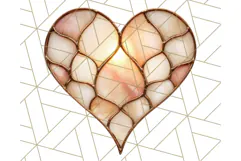 Stained Glass Heart PNG Clipart in Pastel and Bright Colors Product Image 3
