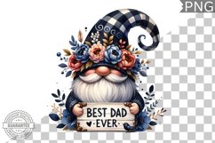 Best Dad Ever Sublimation - Father's Day Gnome Clipart PNG Product Image 1