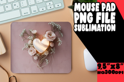 Unique Desk Mat Sublimation PNG, 3D Heart Product Image 1
