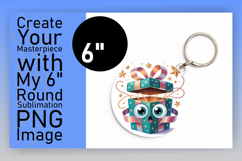 Charming Round Design Keychain Template , Cute Christmas Product Image 1